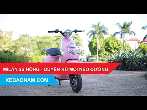 Bỏng mắt với mẫu xe máy điện Milan 2S Aima màu hồng quyến rũ